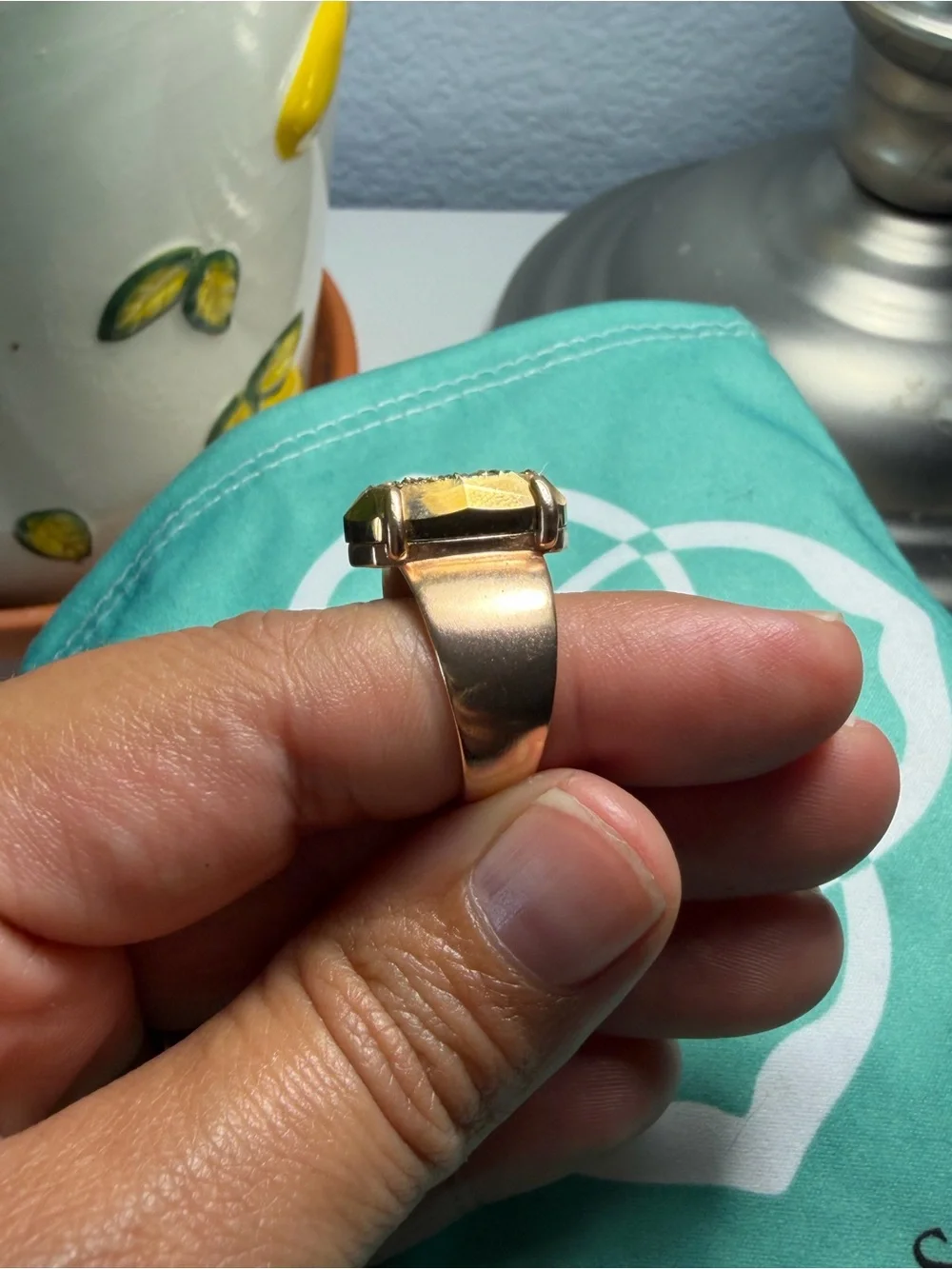 Kendra Scott Harrison Cocktail Ring - Gold Drusy / Druzy - Size 6